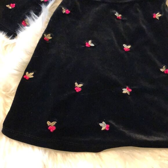 Circo Black Velvet Dress Embroidered Roses 12M - Picture 11 of 16
